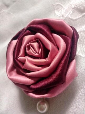 Handgemachte gemischte Farbe Satin-Rosen-Brosche: Stoff-Corsage (R15)
